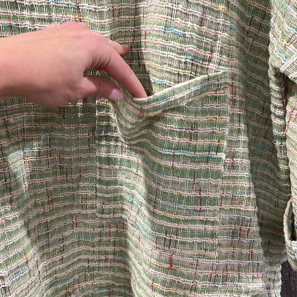 Yasuko Kurisaka Amy Cotton Woven Artisan Knit Pullover Asymmetric Tunic Top - Picture 3 of 8